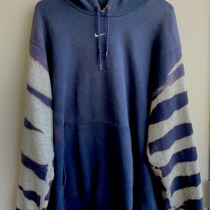 Nike hoodie with tiger stripe bleached sleeves